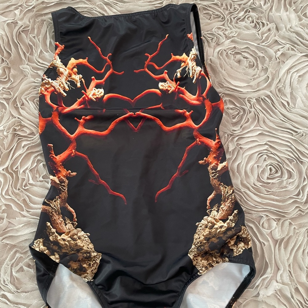 Maldire Dance Costume Leotard- “Coral”